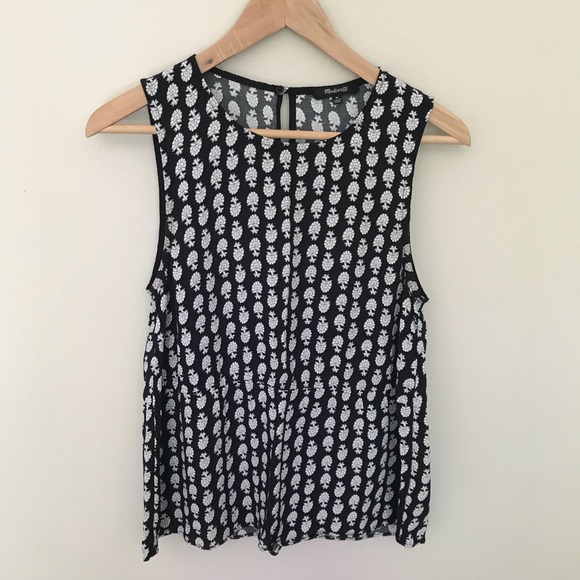 Madewell Tops - MADEWELL ruffle tank in Bloomstamp